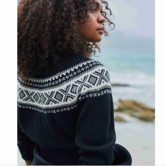 White House Black Market Black & White Fair Isle Sweater: Cashmere, Lambs Wool.. - Picture 13 of 15